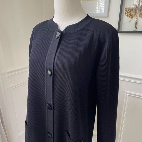 Exclusively Misook Cardigan Blazer Tunic Dress Black XS ￼ - Picture 8 of 12